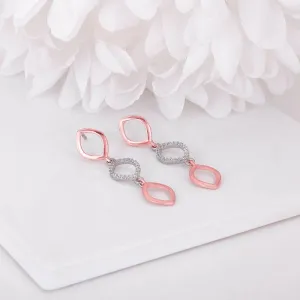 Rose Gold And Silver Enchanting Look Earrings Giva
