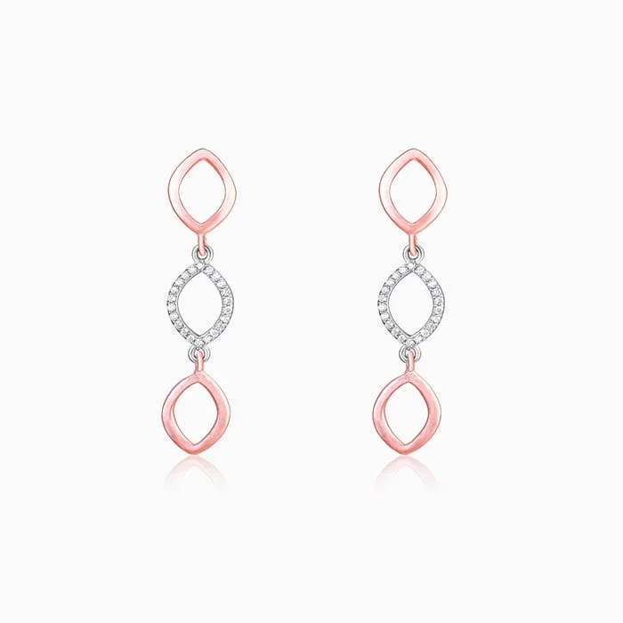 Rose Gold And Silver Enchanting Look Earrings Giva