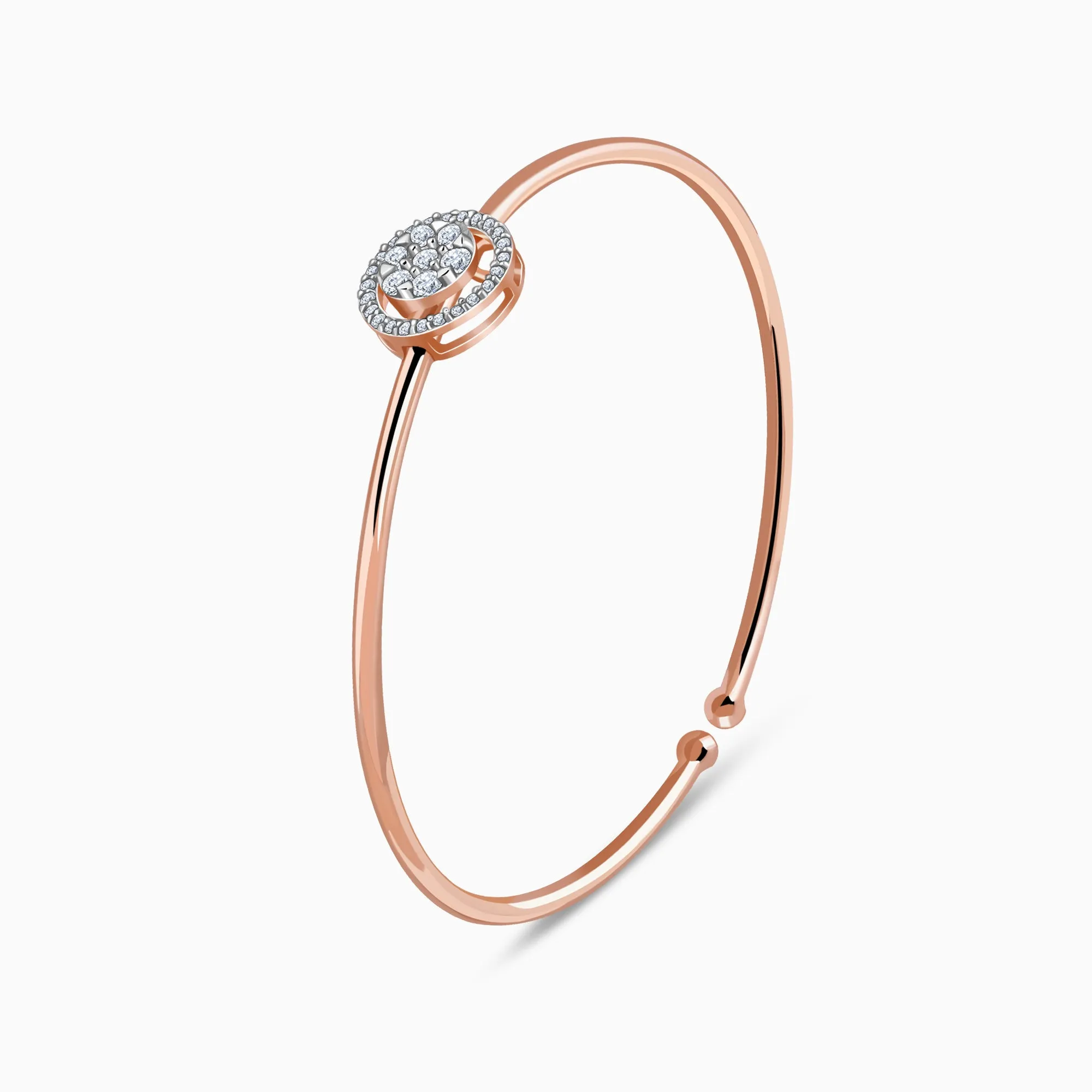 Rose Gold Aster Halo Diamond Bangle Giva