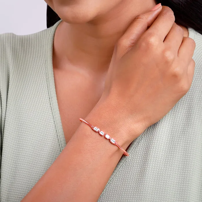 Rose Gold Baguette Binge Cuff Bracelet Giva
