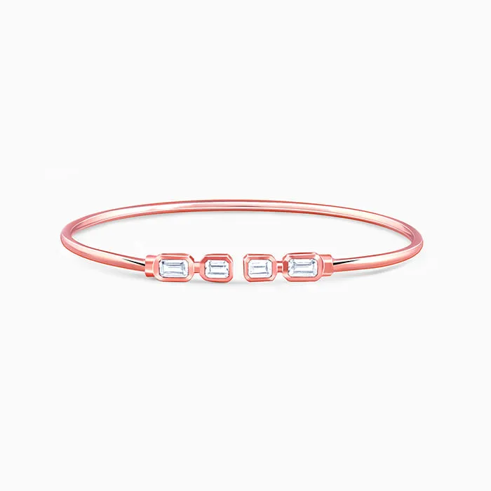 Rose Gold Baguette Binge Cuff Bracelet Giva