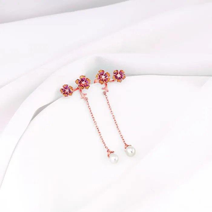 Rose Gold Blissful Bell Mallow Dangler Earrings Giva