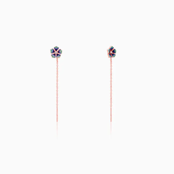Rose Gold Blue Bell Mallow Earrings Giva