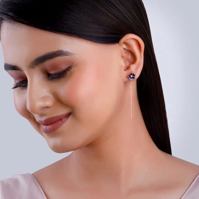 Rose Gold Blue Bell Mallow Earrings Giva