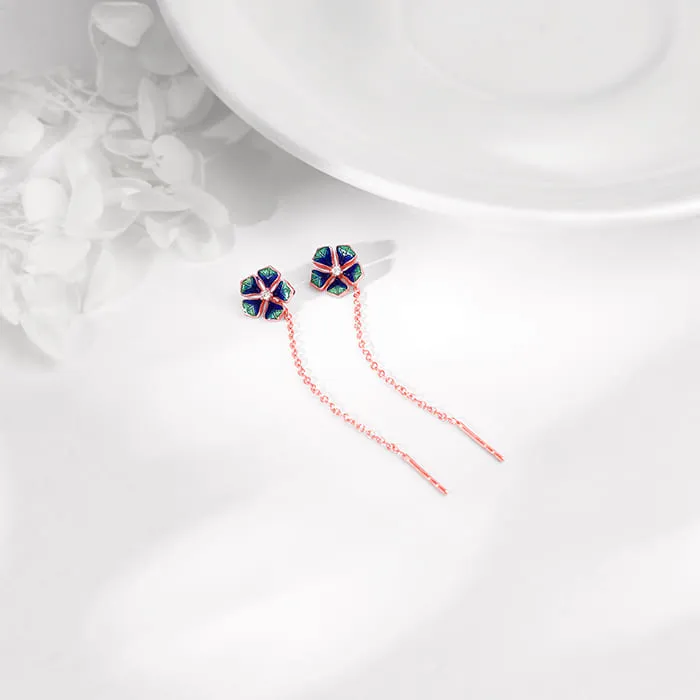 Rose Gold Blue Bell Mallow Earrings Giva