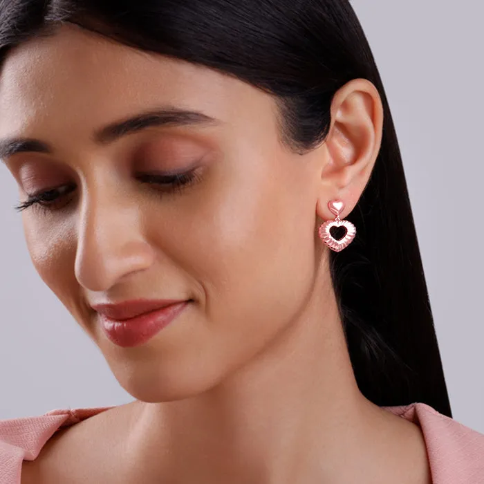 Rose Gold Blush Heart Earrings Giva