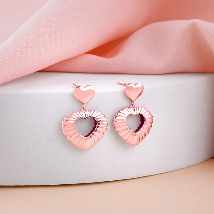 Rose Gold Blush Heart Earrings Giva