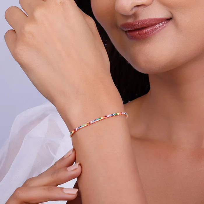 Rose Gold Celebratory Colours Tennis Bracelet Giva