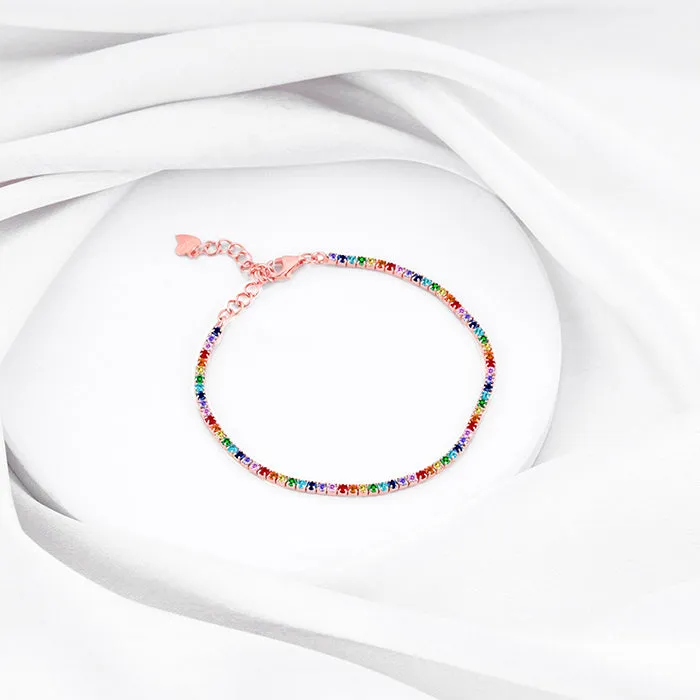 Rose Gold Celebratory Colours Tennis Bracelet Giva