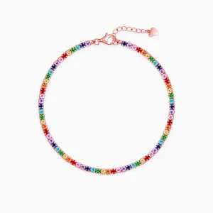 Rose Gold Celebratory Colours Tennis Bracelet Giva