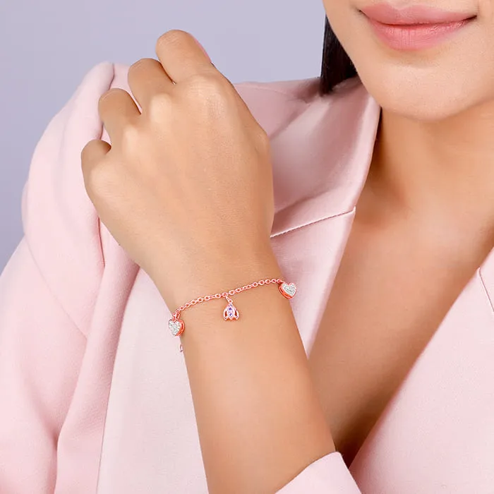 Rose Gold Crocus Heart Bracelet Giva
