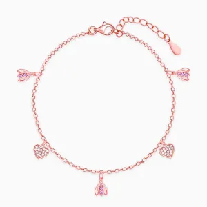Rose Gold Crocus Heart Bracelet Giva
