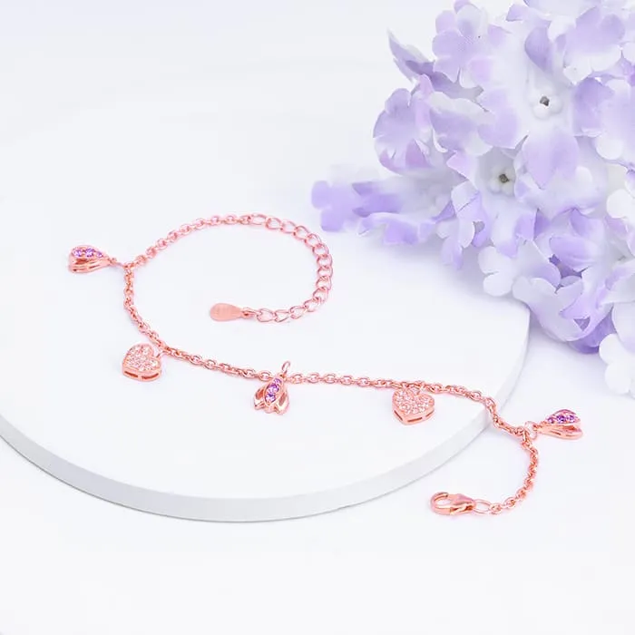Rose Gold Crocus Heart Bracelet Giva
