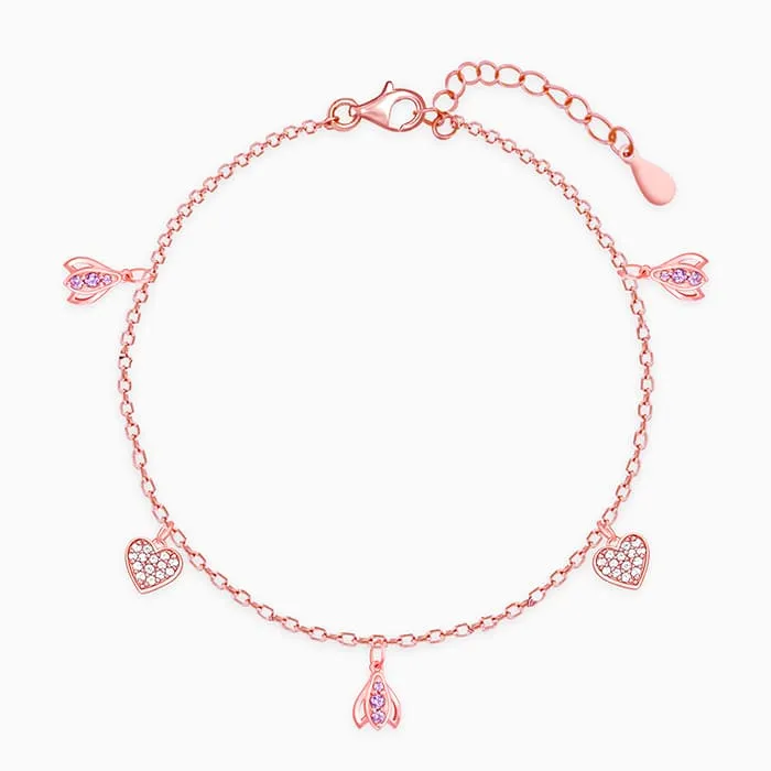 Rose Gold Crocus Heart Bracelet Giva