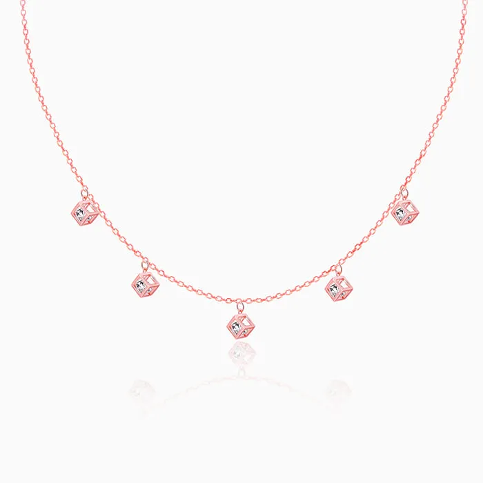 Rose Gold Cubic Crystal Necklace Giva