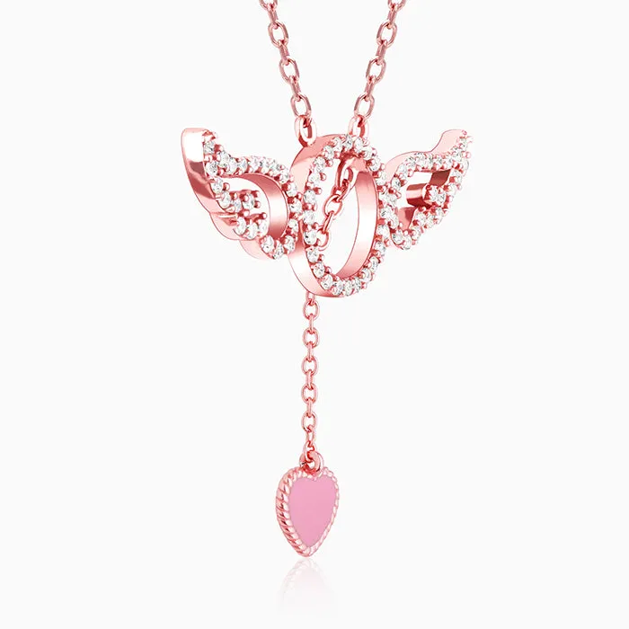 Rose Gold Cupid Wings Necklace Giva
