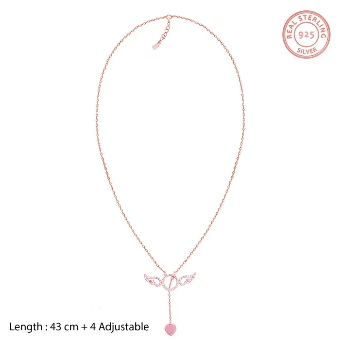 Rose Gold Cupid Wings Necklace Giva