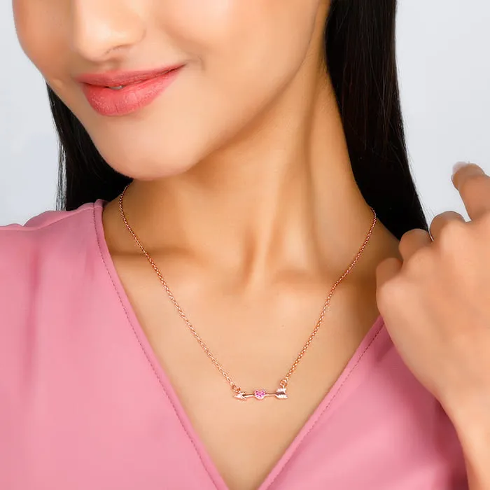 Rose Gold Cupid's Arrow Necklace Giva
