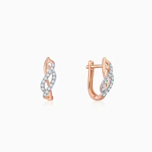 Rose Gold Delicate Petals Diamond Earrings Giva
