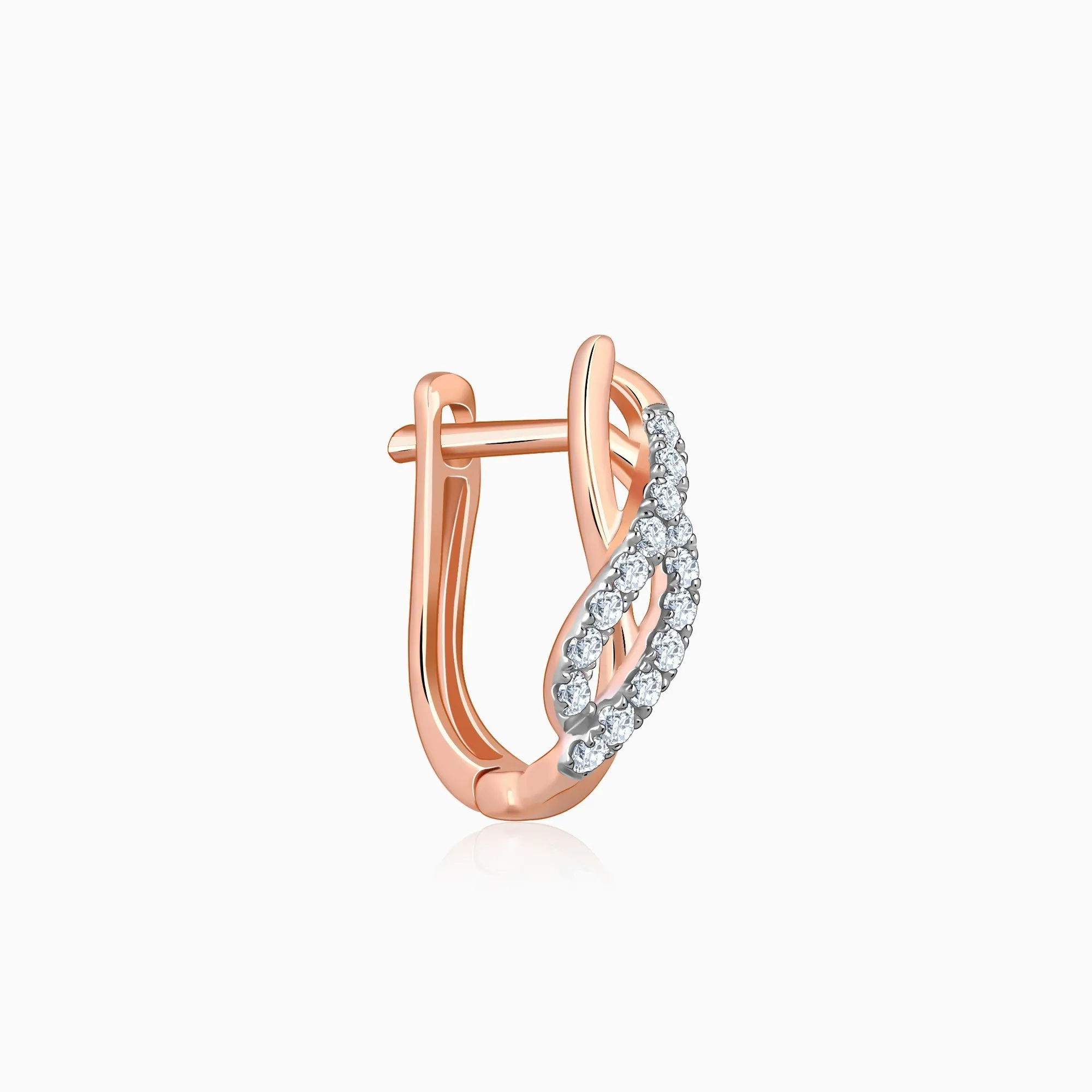 Rose Gold Delicate Petals Diamond Earrings Giva