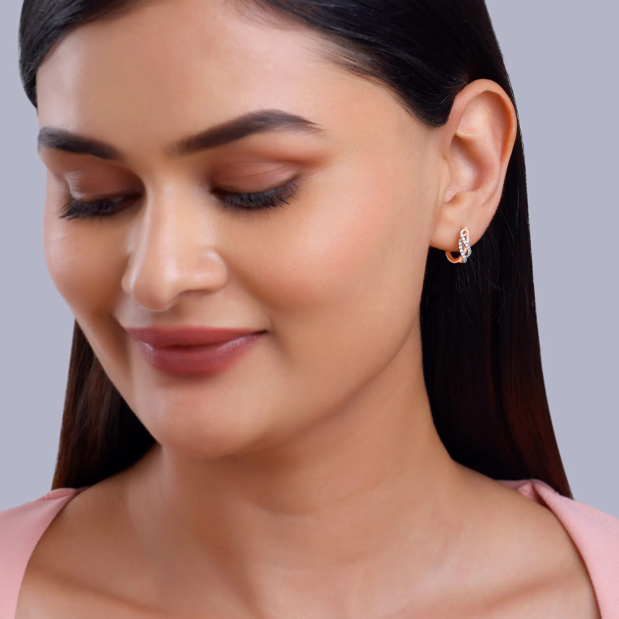 Rose Gold Delicate Petals Diamond Earrings Giva