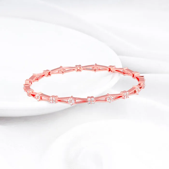 Rose Gold Draped In Floral Bangle Giva