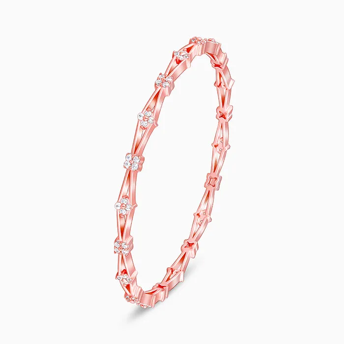 Rose Gold Draped In Floral Bangle Giva
