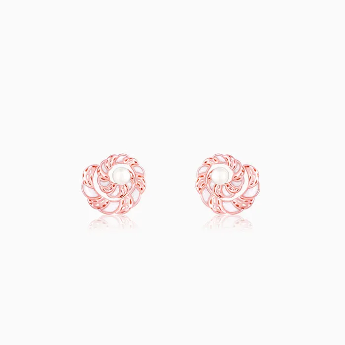 Rose Gold Elegant Swirl Earrings Giva