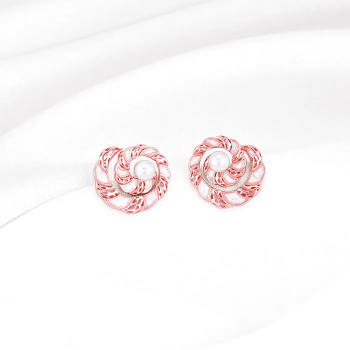 Rose Gold Elegant Swirl Earrings Giva