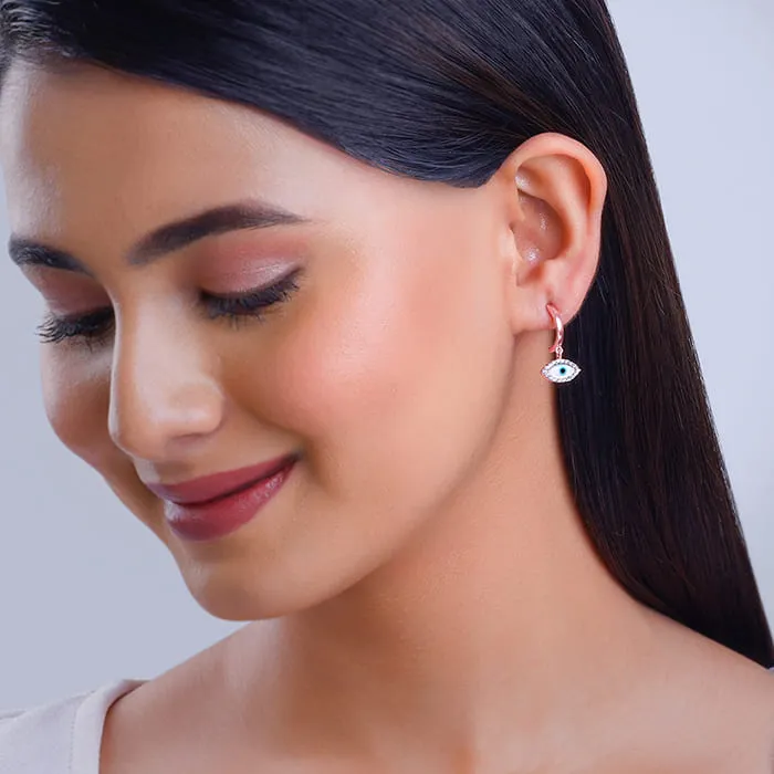 Rose Gold Evil Eye Earrings Giva