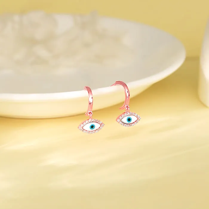 Rose Gold Evil Eye Earrings Giva