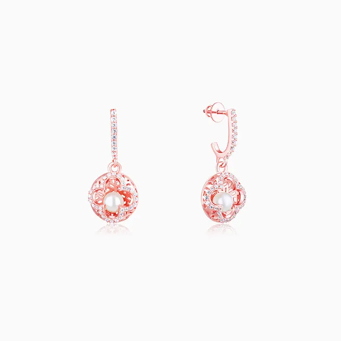 Rose Gold Filigree Pearl Grace Earrings Giva
