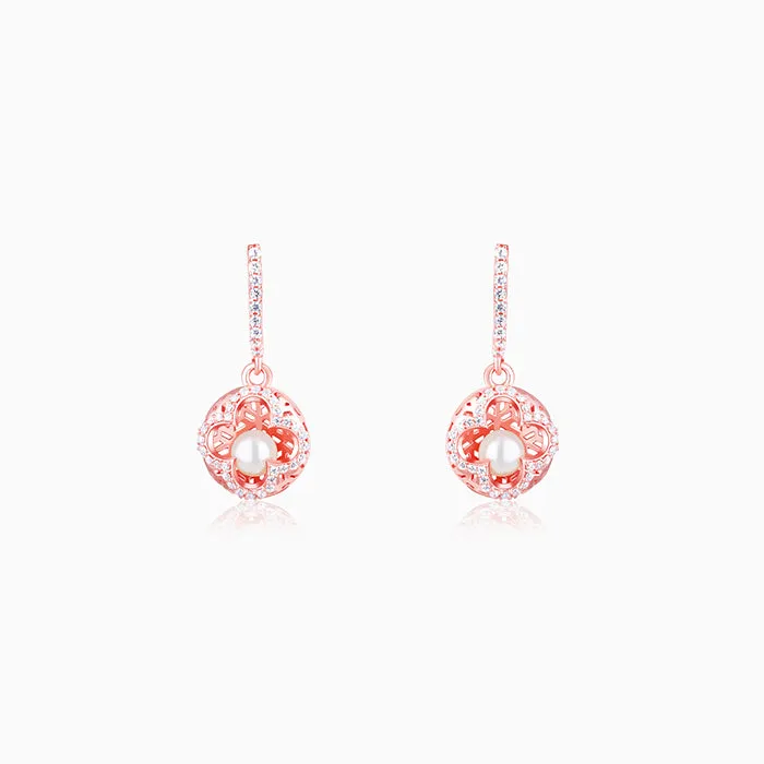 Rose Gold Filigree Pearl Grace Earrings Giva