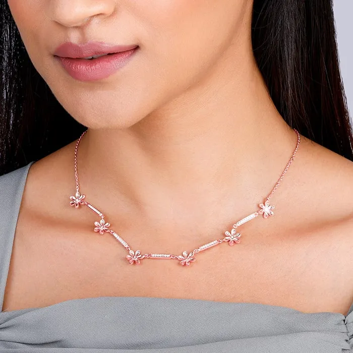 Rose Gold Flowery Bliss Necklace Giva
