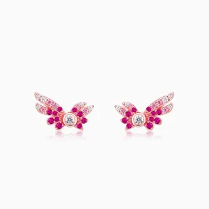 Rose Gold Fly In Pink Earrings Giva