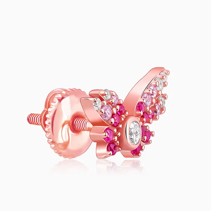 Rose Gold Fly In Pink Earrings Giva