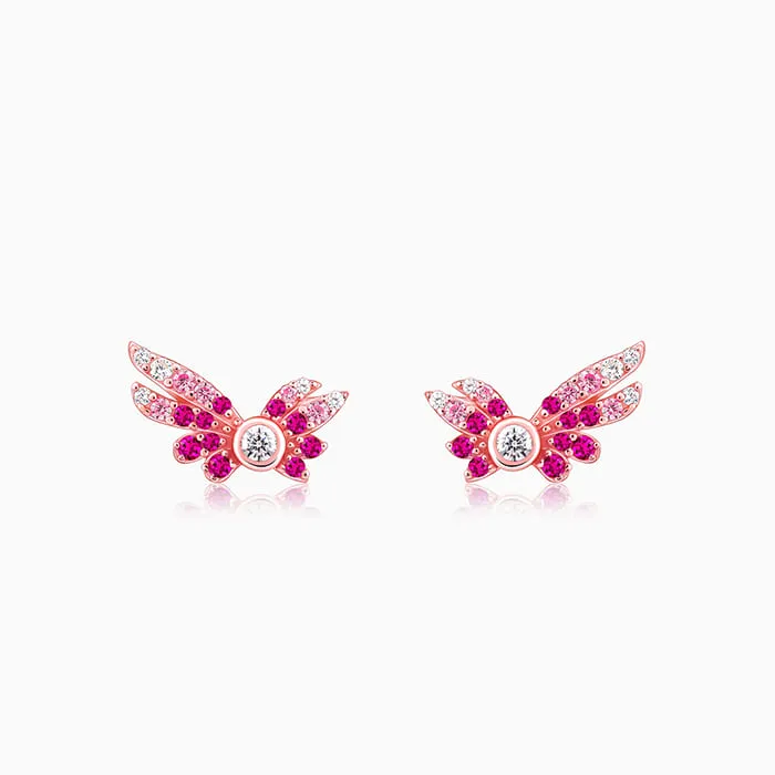 Rose Gold Fly In Pink Earrings Giva