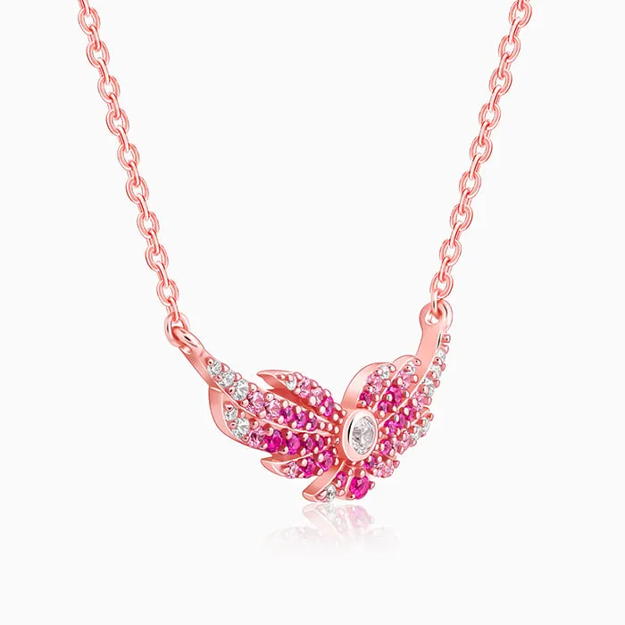 Rose Gold Fly In Pink Necklace Giva
