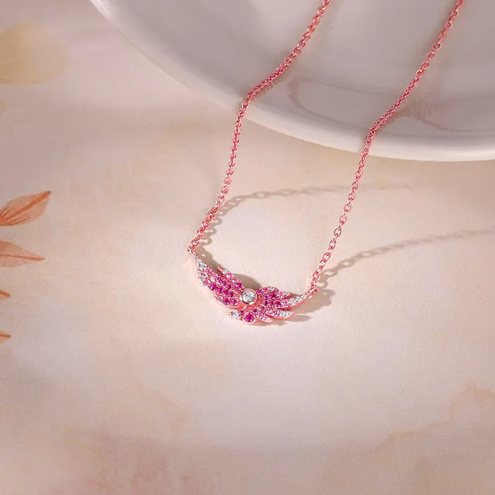 Rose Gold Fly In Pink Necklace Giva