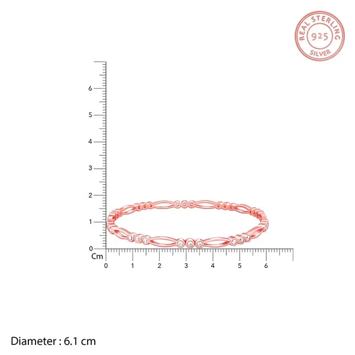 Rose Gold Glittering Zirconia Bangle Giva
