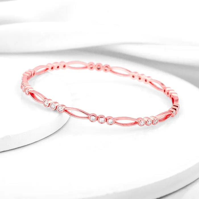 Rose Gold Glittering Zirconia Bangle Giva