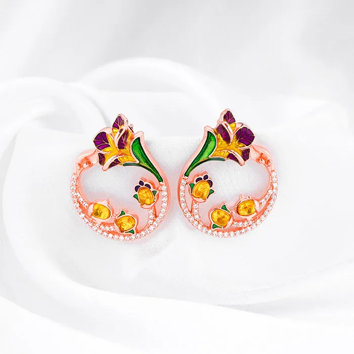 Rose Gold Graces Bell Mallow Earrings Giva
