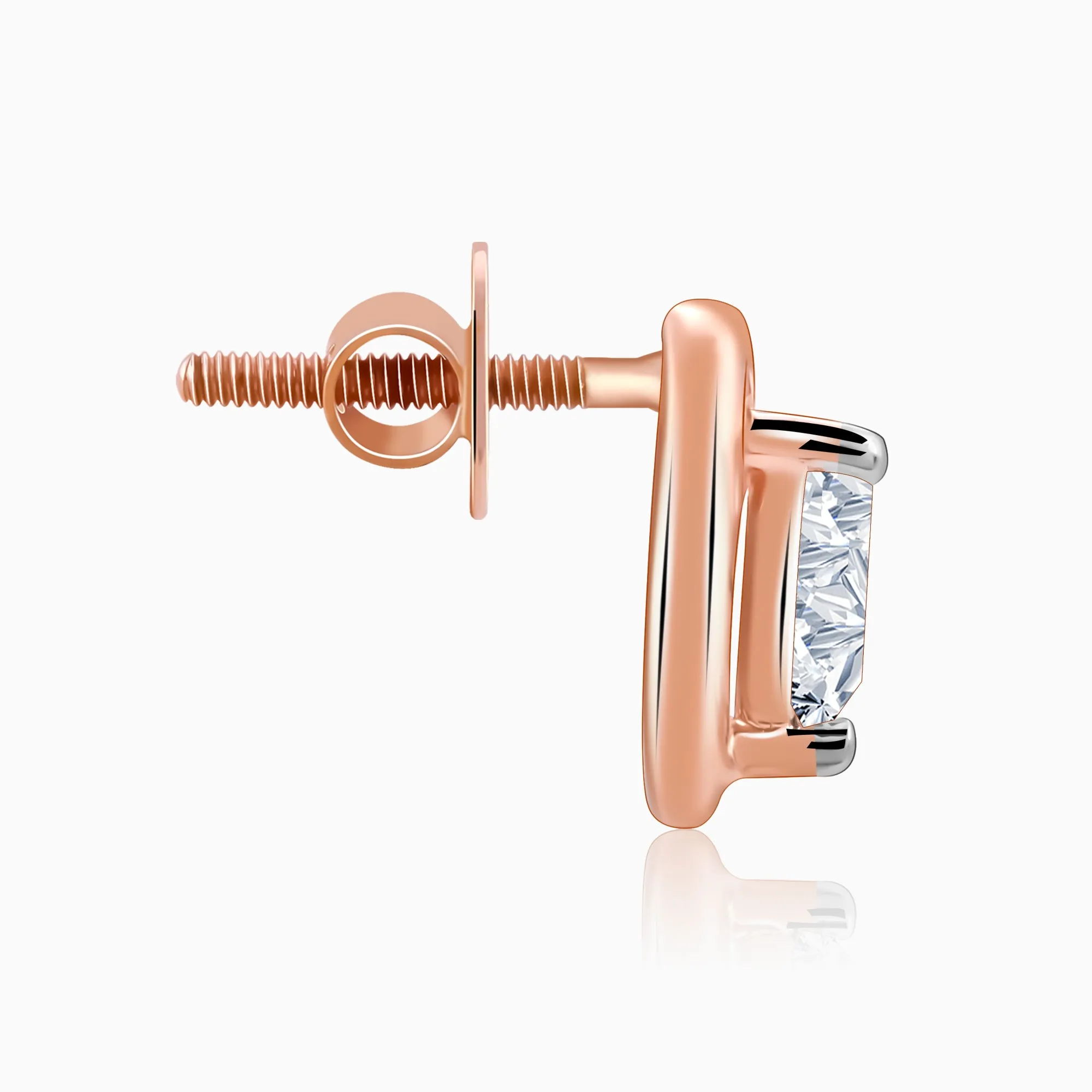 Rose Gold Heart Throb Diamond Earrings Giva