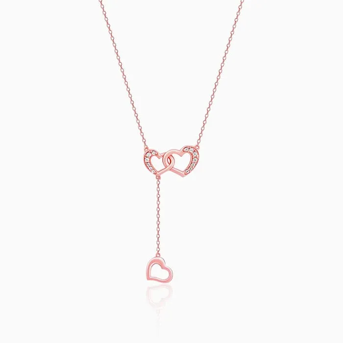 Rose Gold Hearts Dripping with Love Necklace Giva