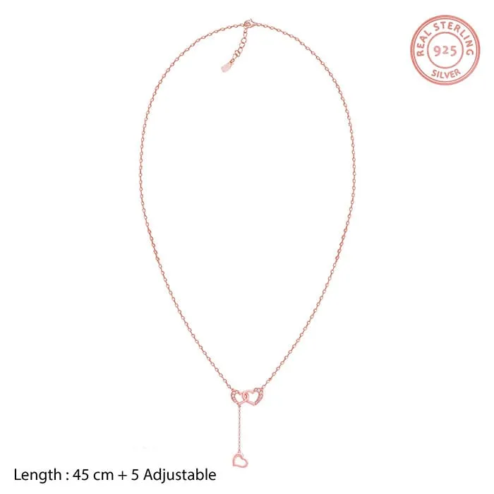 Rose Gold Hearts Dripping with Love Necklace Giva