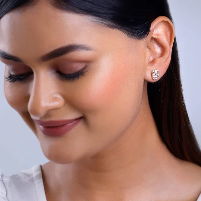 Rose Gold Joyful Square Earrings Giva