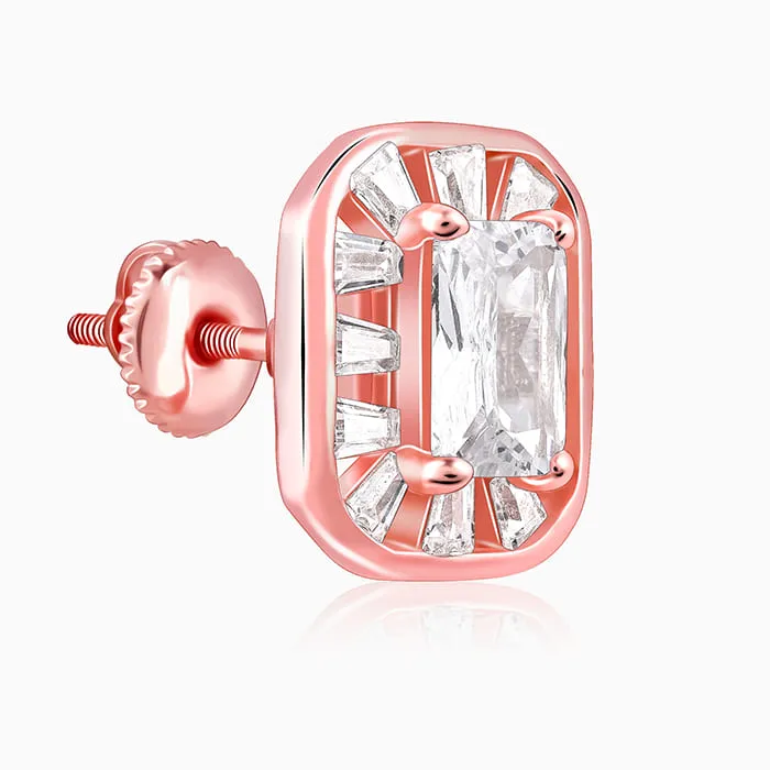 Rose Gold Joyful Square Earrings Giva