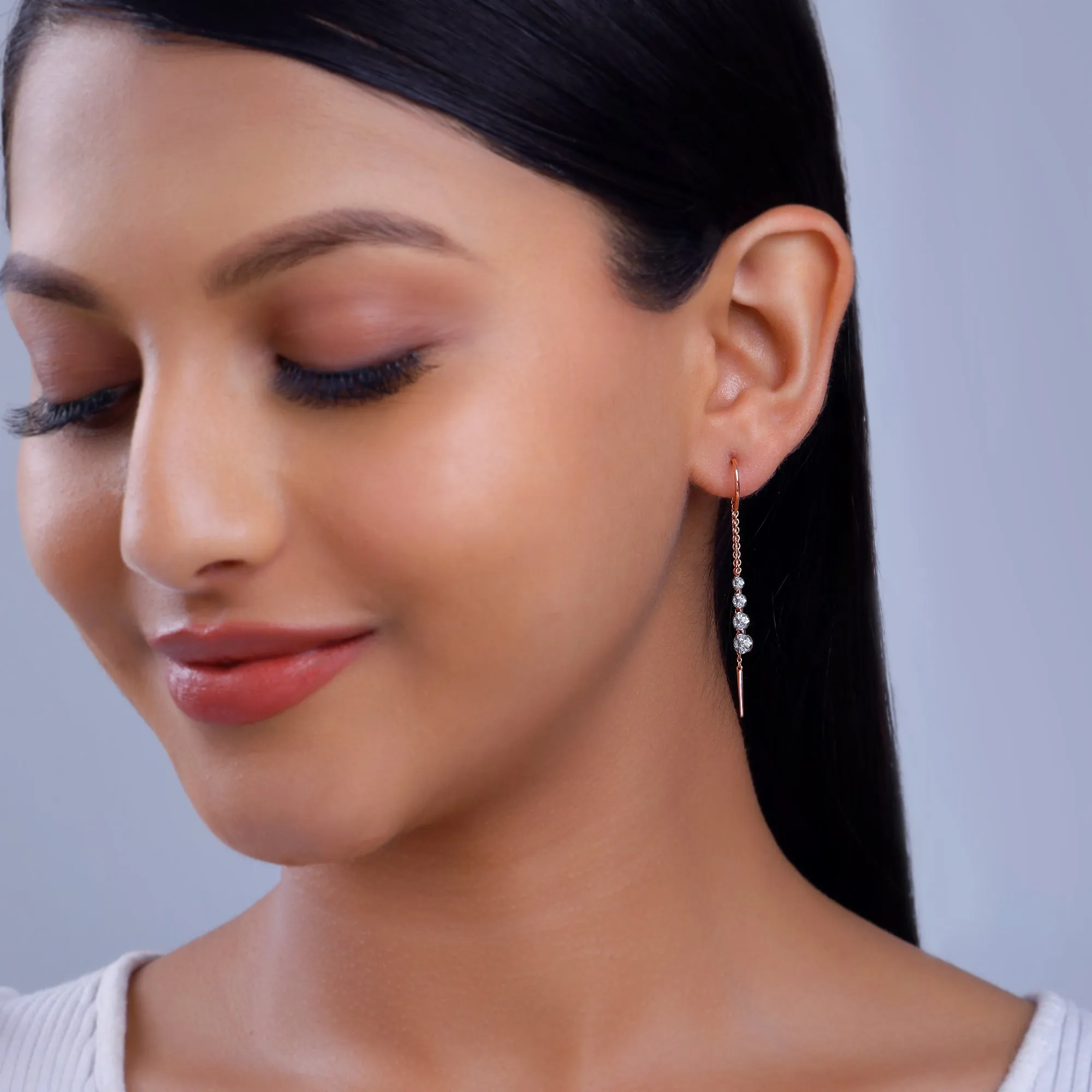 Rose Gold Kiran Sui Dhaaga Earrings Giva