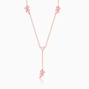 Rose Gold Leaf Lariat Necklace Giva