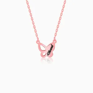Rose Gold Personalised Butterfly Necklace Giva